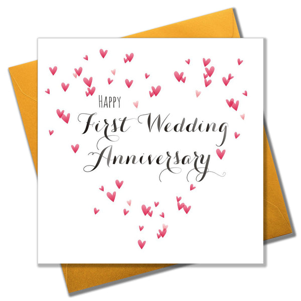 Wedding Card, Heart, Happy First Wedding Anniversary