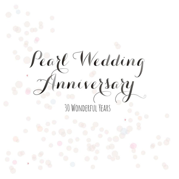 Wedding Card, Dots, Pearl Wedding Anniversary