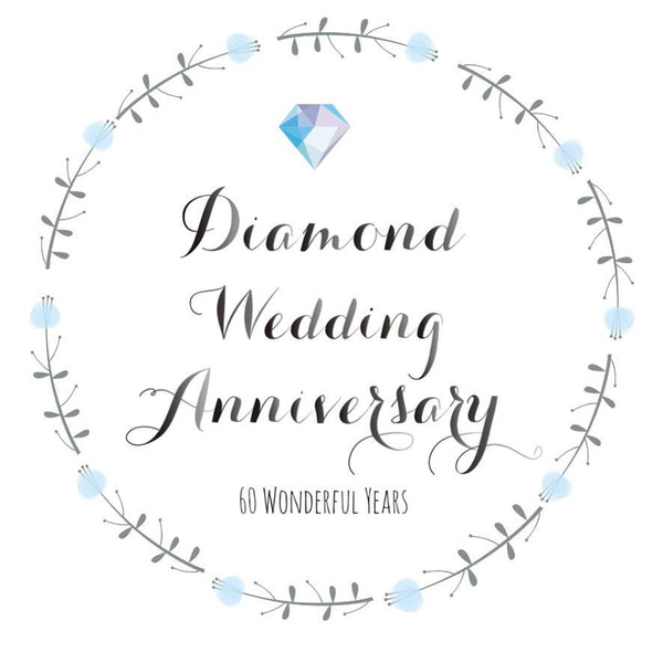 Wedding Card, Flowers, Diamond Wedding Anniversary