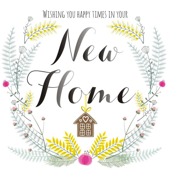 New Home Card, Gingerbread House, Wishing you happy times in your New Home