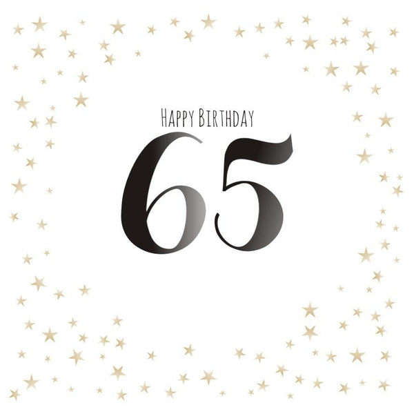 Birthday Card, Gold Stars, Happy Birthday 65