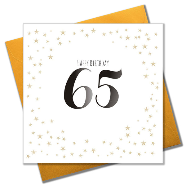 Birthday Card, Gold Stars, Happy Birthday 65