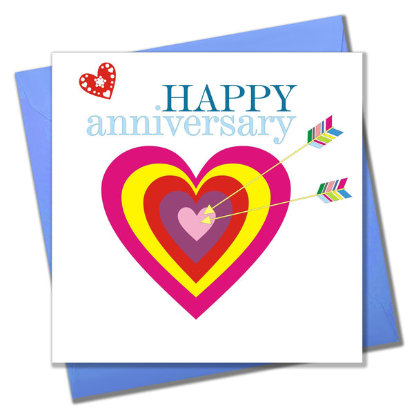 Wedding Card, Arrows and Heart, Happy Anniversary