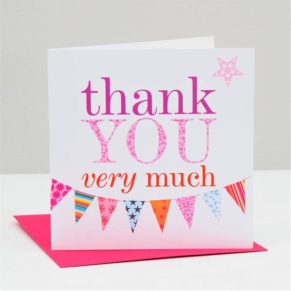 Thank You Card, Pink Bunting, Thank You very Much