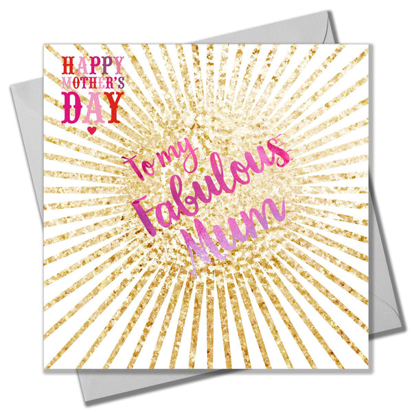 Mother's Day Card, glitter explosion, Fabulous Mum