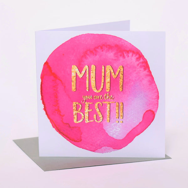 Mother's Day Card, Pink Circle, Mum you are the best