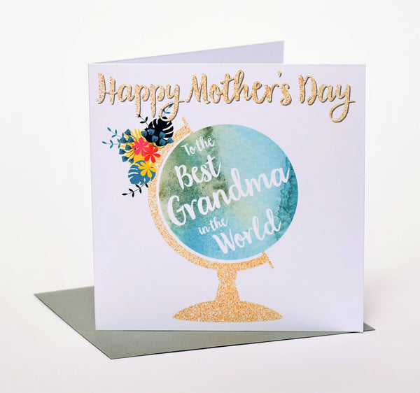 Mother's Day Card, Globe, Happy Mother's Day to the best Grandma in the world