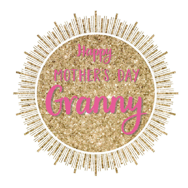 Mother's Day Card, Glitter Sun, Happy Mother's Day Granny