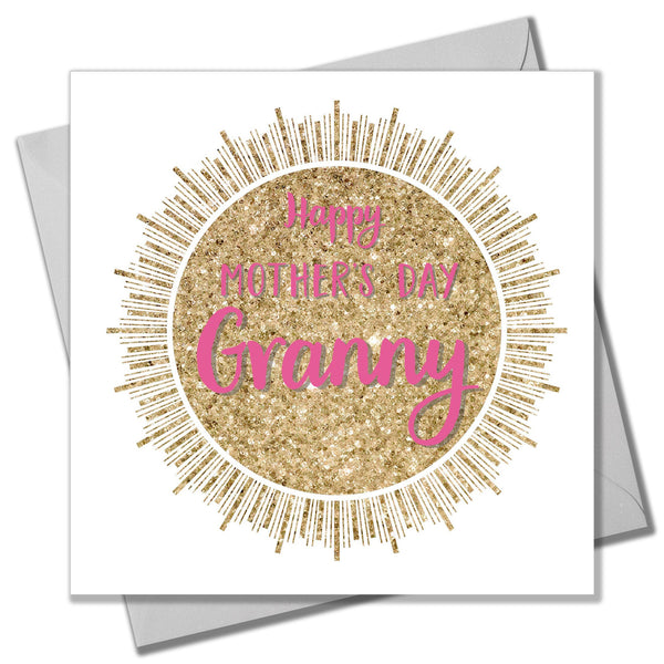 Mother's Day Card, Glitter Sun, Happy Mother's Day Granny