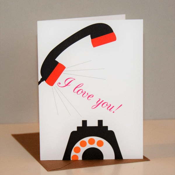 Valentine's Day Card, Telephone, Caru Ti!, I Love You!