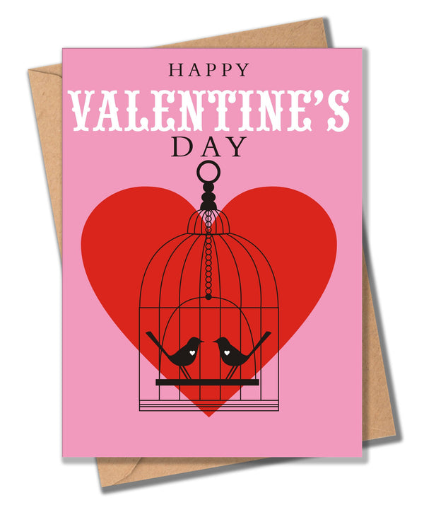 Valentine's Day Card, Love Birds, Happy Valentine's Day