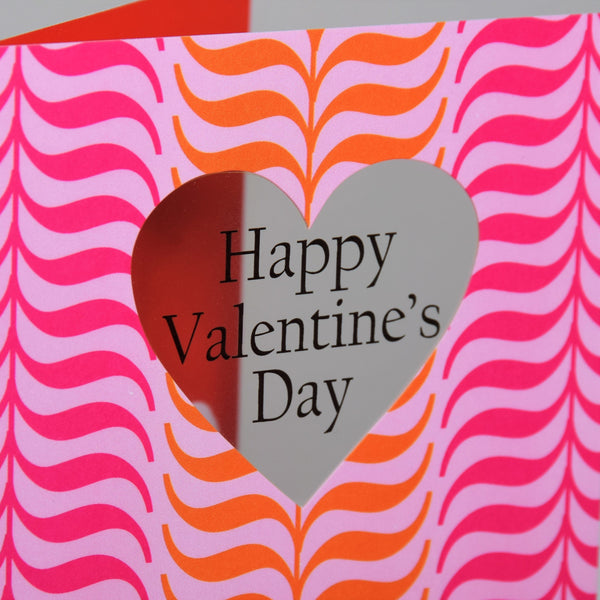Valentine's Day Card, Symetrical leaves, See through acetate window