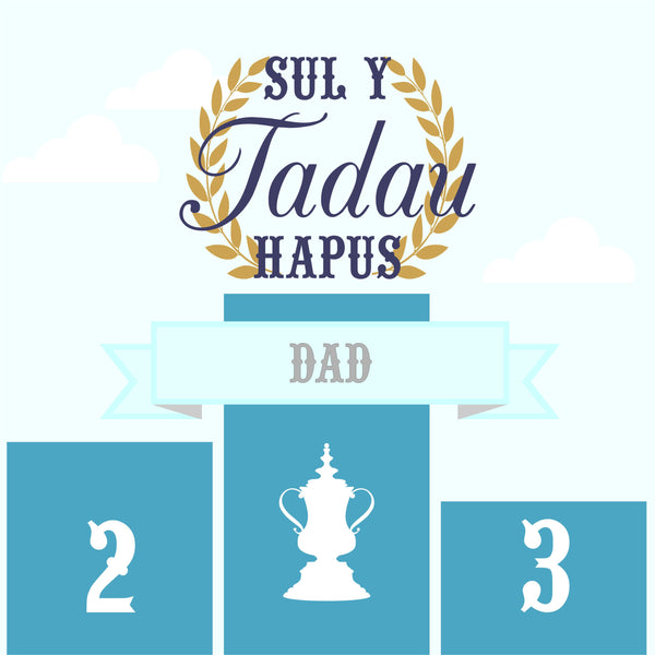 Welsh Father's Day Card, Sul y Tadau Hapus, Champion Dad, Happy Father's Day