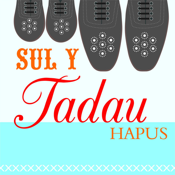 Welsh Father's Day Card, Sul y Tadau Hapus, Our Shoes, Happy Father's Day