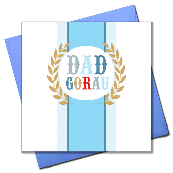 Welsh Father's Day Card, Sul y Tadau Hapus, Medal Winner, No. 1 Dad