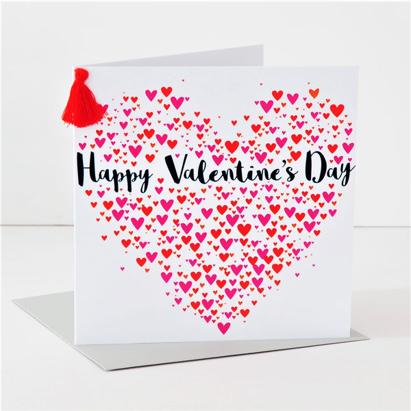 Valentine's Day Card, Bouquet, Embellished with a colourful tassel