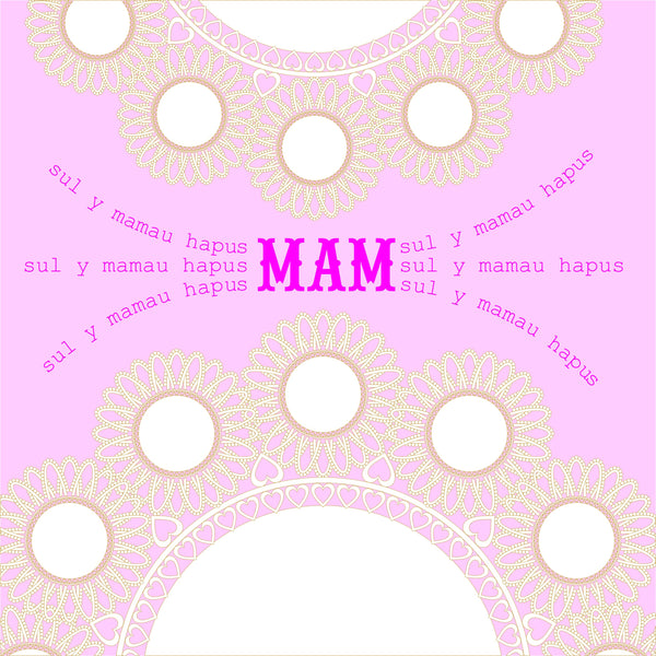 Welsh Mother's Day Card, Sul y Mamau Hapus, Doilies, Happy Mother's Day Mum