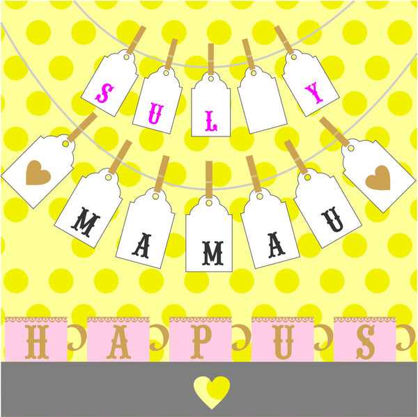 Welsh Mother's Day Card, Sul y Mamau Hapus, Sign of Love, Happy Mother's Day