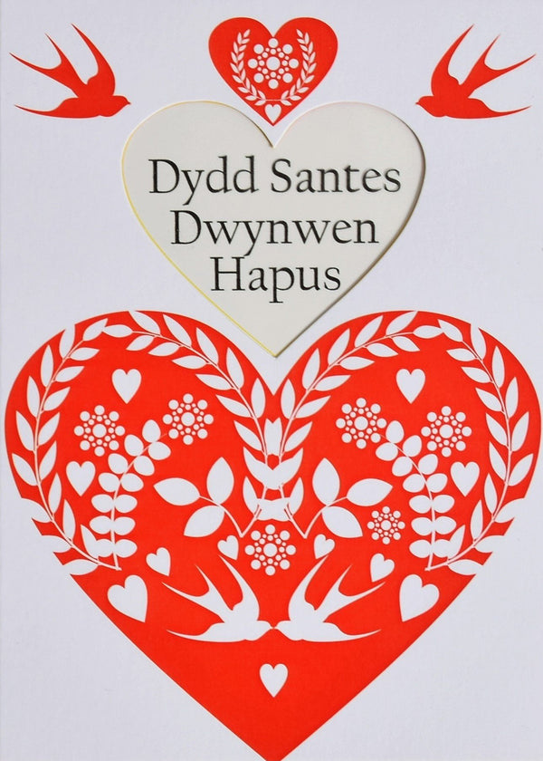 Welsh Valentine's Day Card, True Love, See through acetate window