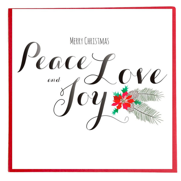 Christmas Card, Peace Love & Joy, Merry Christmas Peace Love and Joy