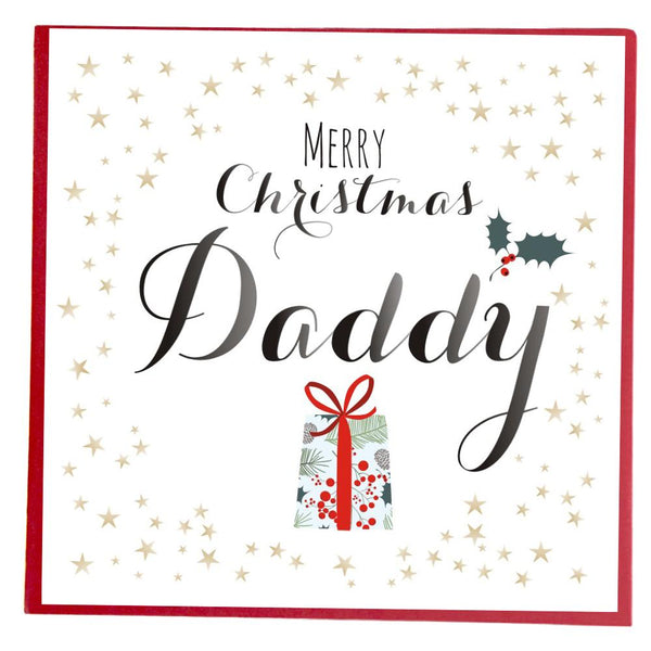 Christmas Card, Stars and Present, Merry Christmas Daddy