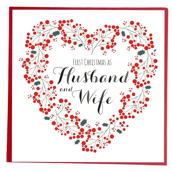 Christmas Card, Heart of Berries, First Christmas, Husband & Wife